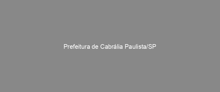 Provas Anteriores Prefeitura de Cabrália Paulista/SP